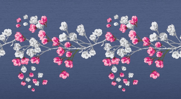 haftowany kwiatowy wzór